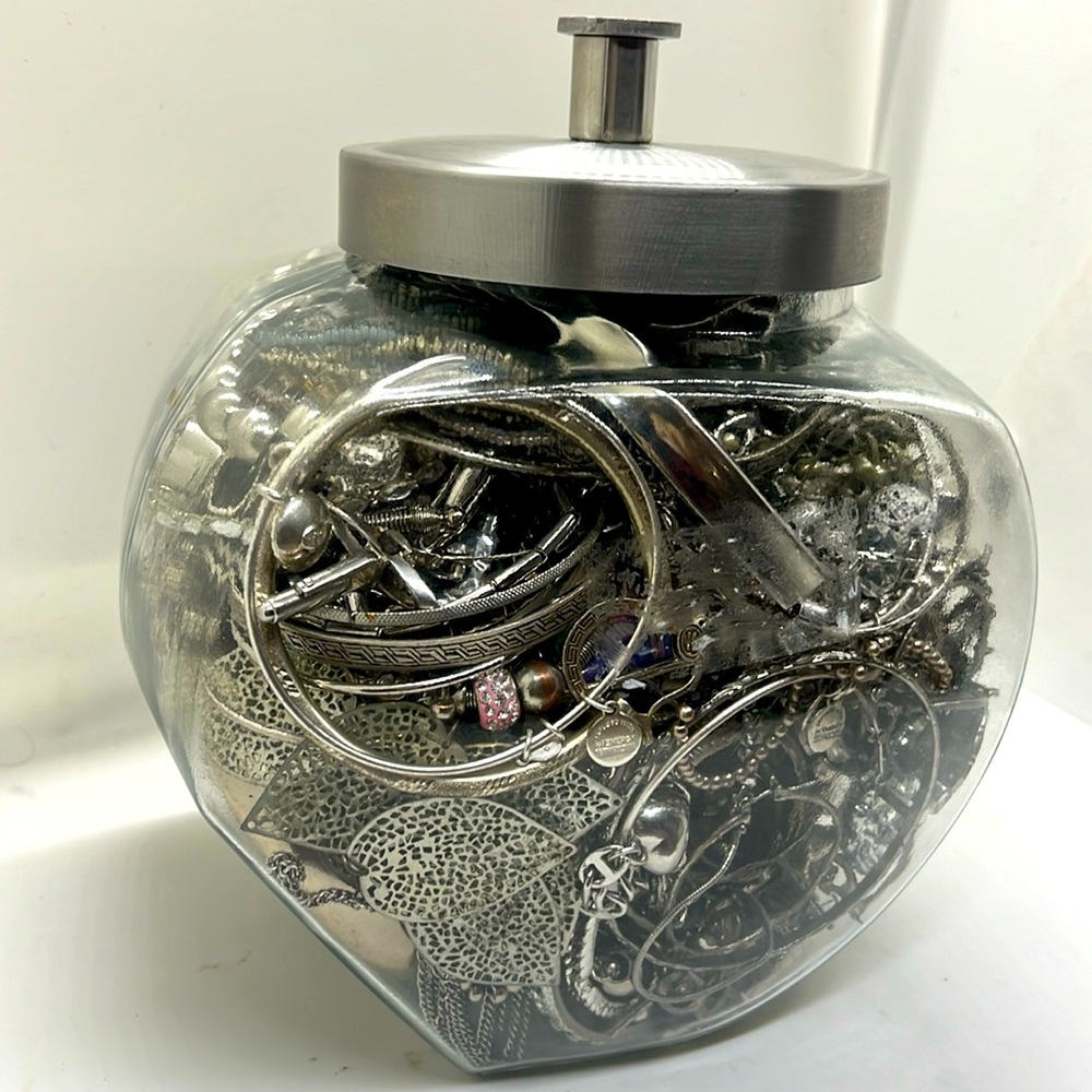 Silver Jewelry Mystery Jar